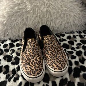 Vans Leopard Print Slip-On Sneakers